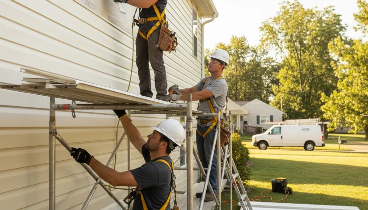 Vinyl siding installation on Atlanta, GA home by FX Remodeling & Exteriors
